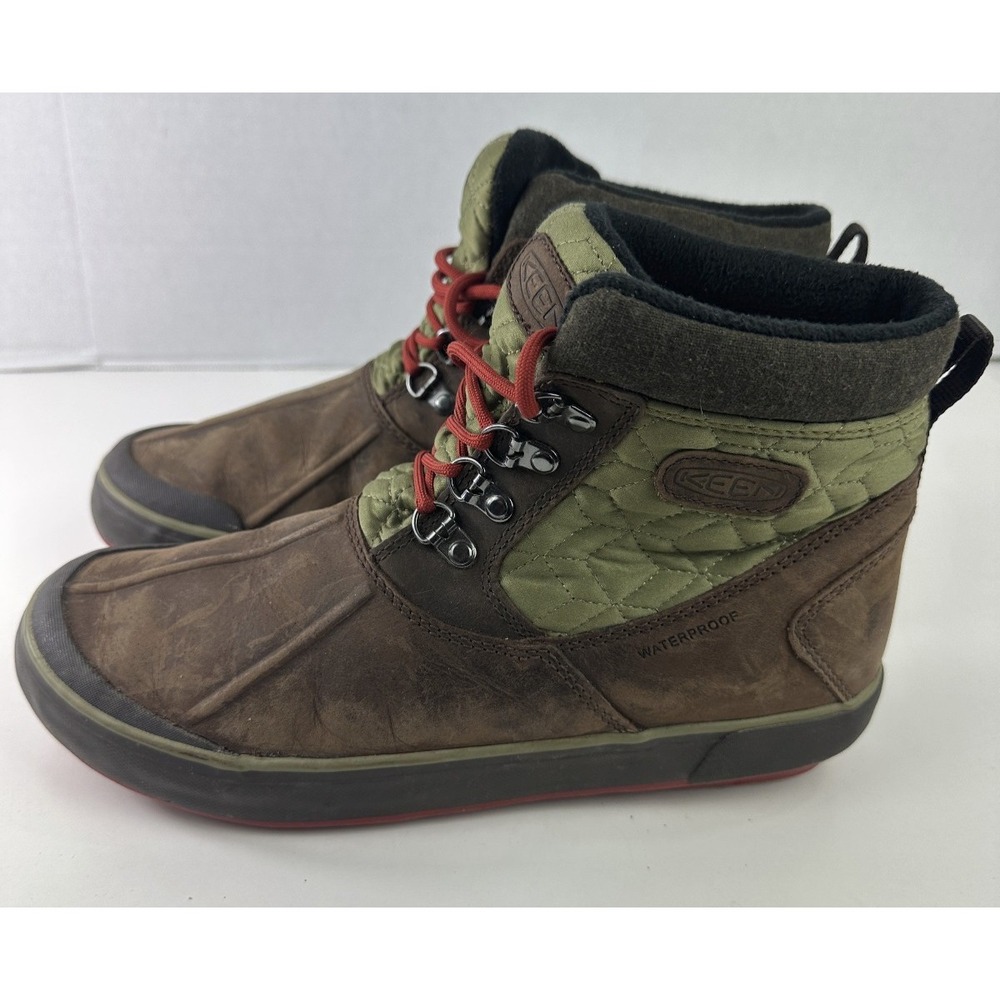 Keen Elsa Boot II Quilted Brown Green Red Lace Waterproof Bootie Women's 9.5 - Picture 2 of 13